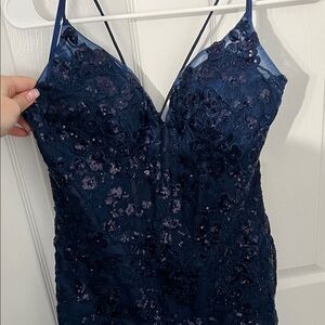 Glamorous Navy Sequin Gown